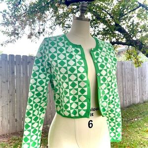 Checker Cropped Cardigan